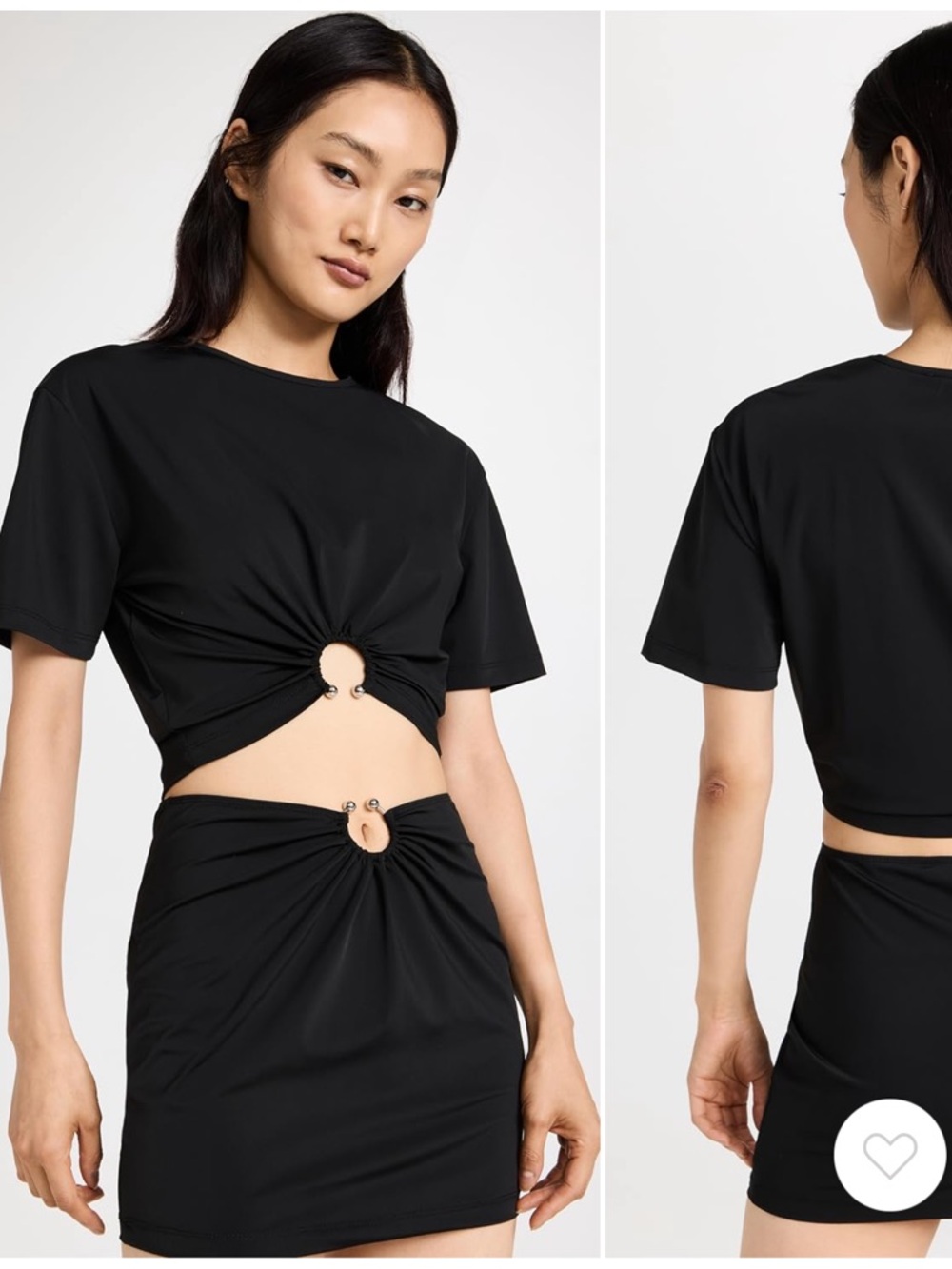 Lioness Black Ring-Front Cropped Top size large